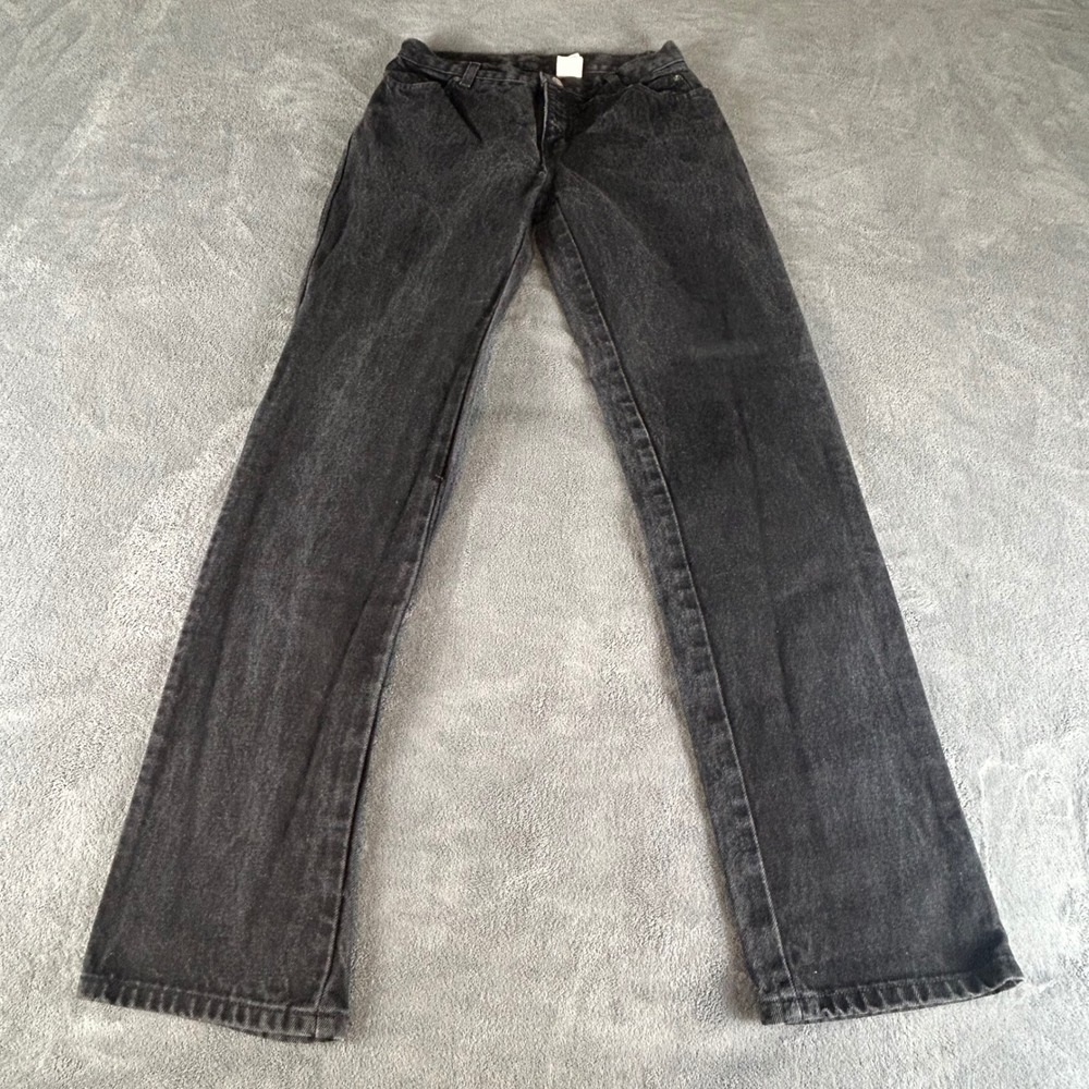 Vintage Harley Davidson Womens Black High Rise Straight Leg Jeans 6 Long Biker